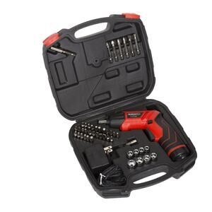 45Pc Pivot Screwdriver CordlessRecharg 3.6V Batt, 2Flashlights,Bits,Sockets,Case